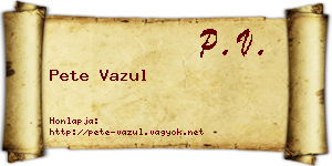 Pete Vazul névjegykártya
